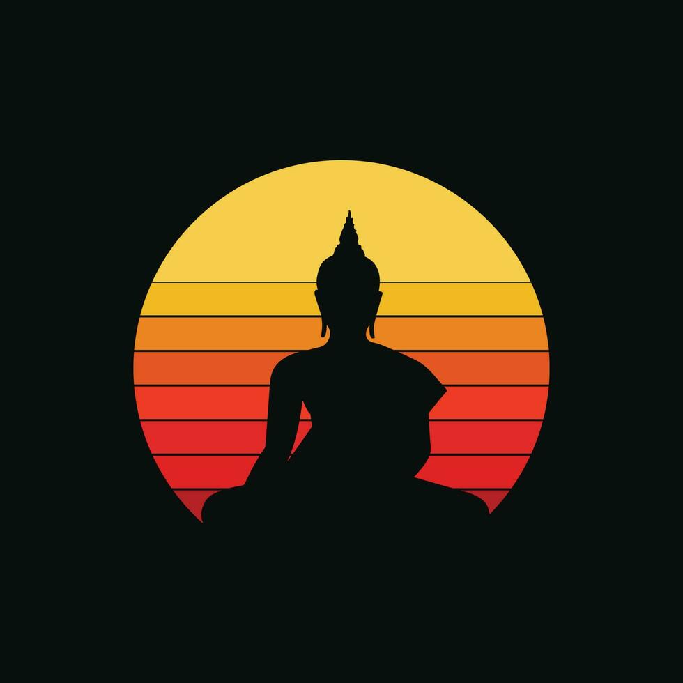 wijnoogst Boeddha Boeddhisme zen geestelijk yoga meditatie vector