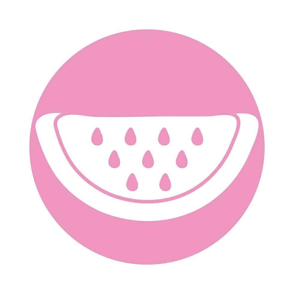 watermeloen vers fruit blok pictogram vector