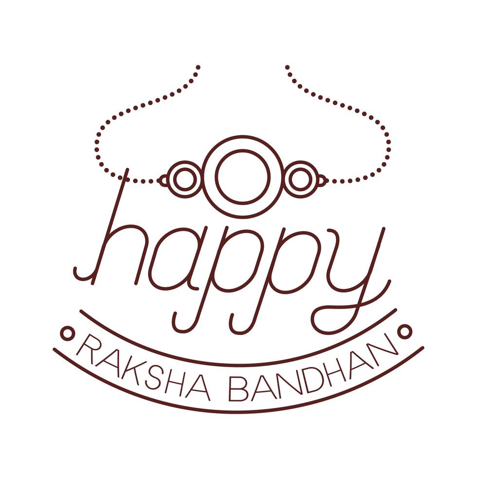gelukkige raksha bandhan-viering met de lijnstijl van de polsband vector