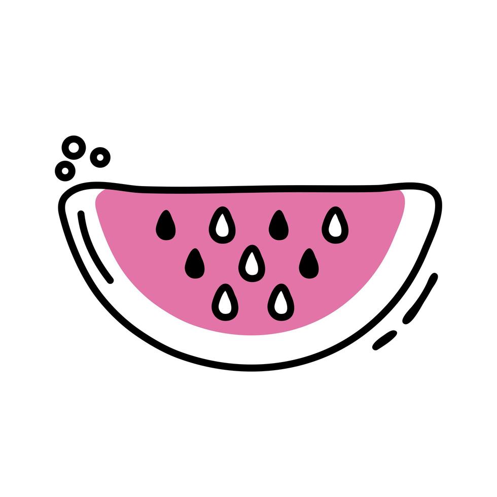 watermeloen vers fruit lijn en vulling pictogram vector