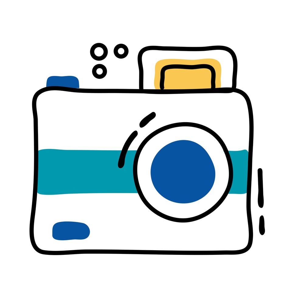 fotografische cameralijn en vulpictogram vector