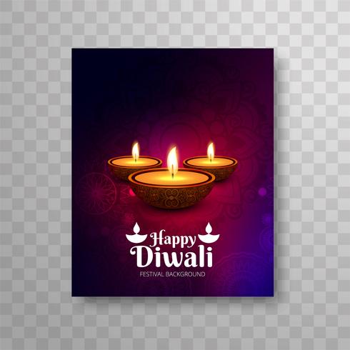 Modern mooi kleurrijk diwali brochureontwerp vector