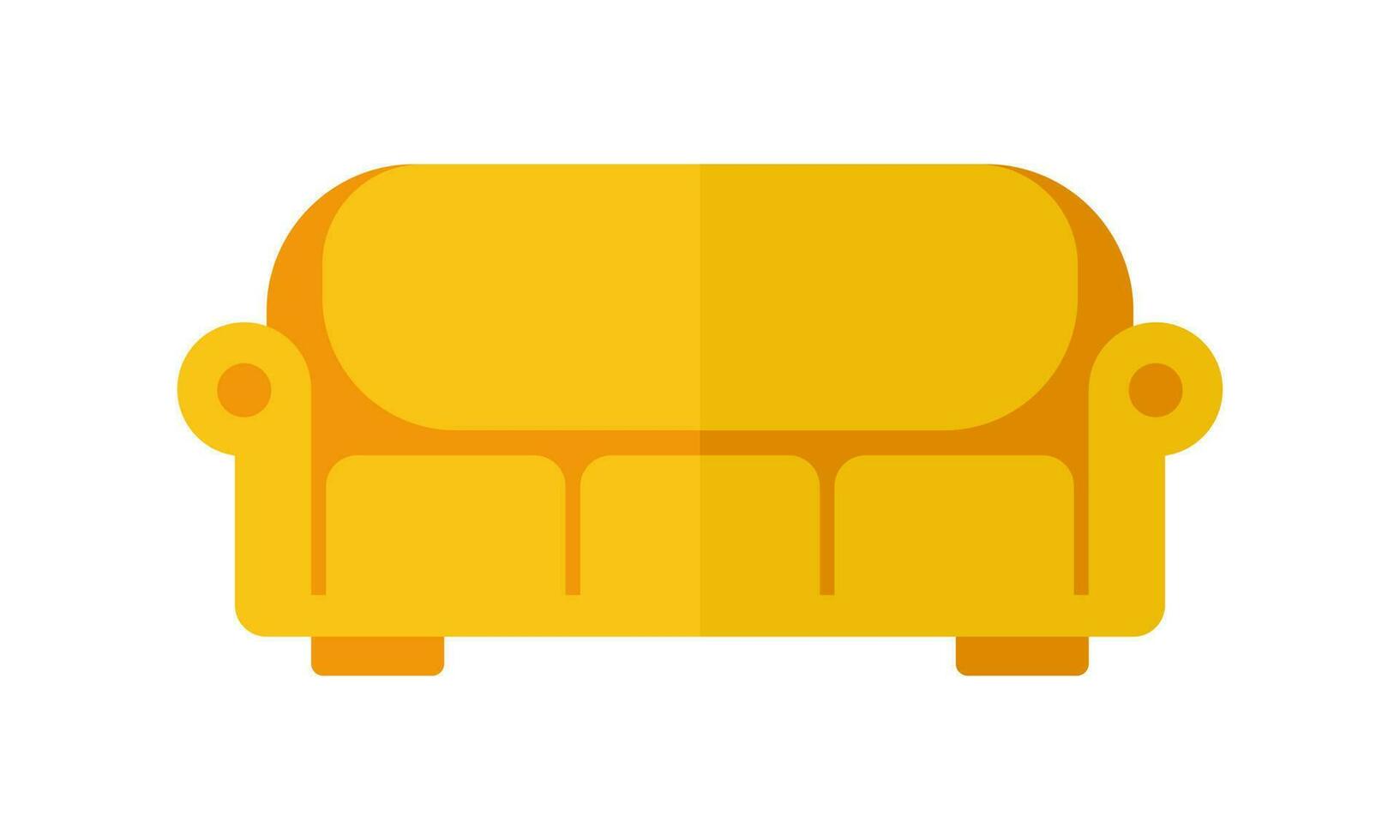 de sofa icoon is geel in vector formaat. een comfortabel leven kamer voor interieur ontwerp, gemarkeerd Aan een wit achtergrond.