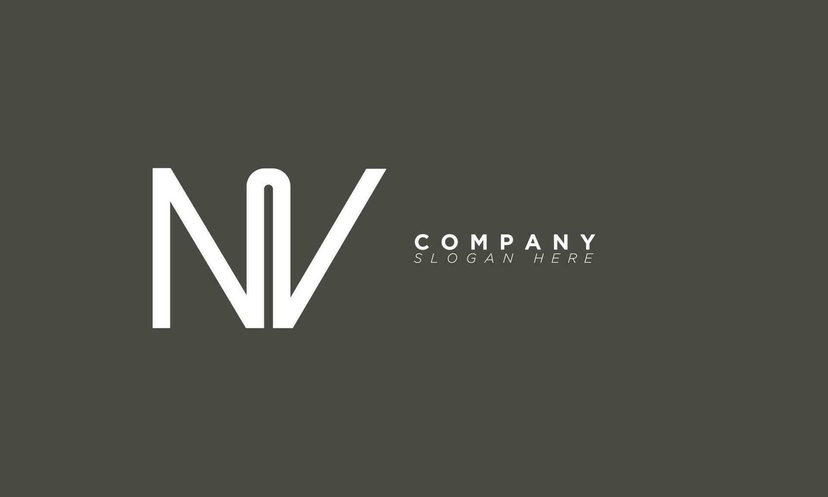 nv alfabet brieven initialen monogram logo vn, n en v vector