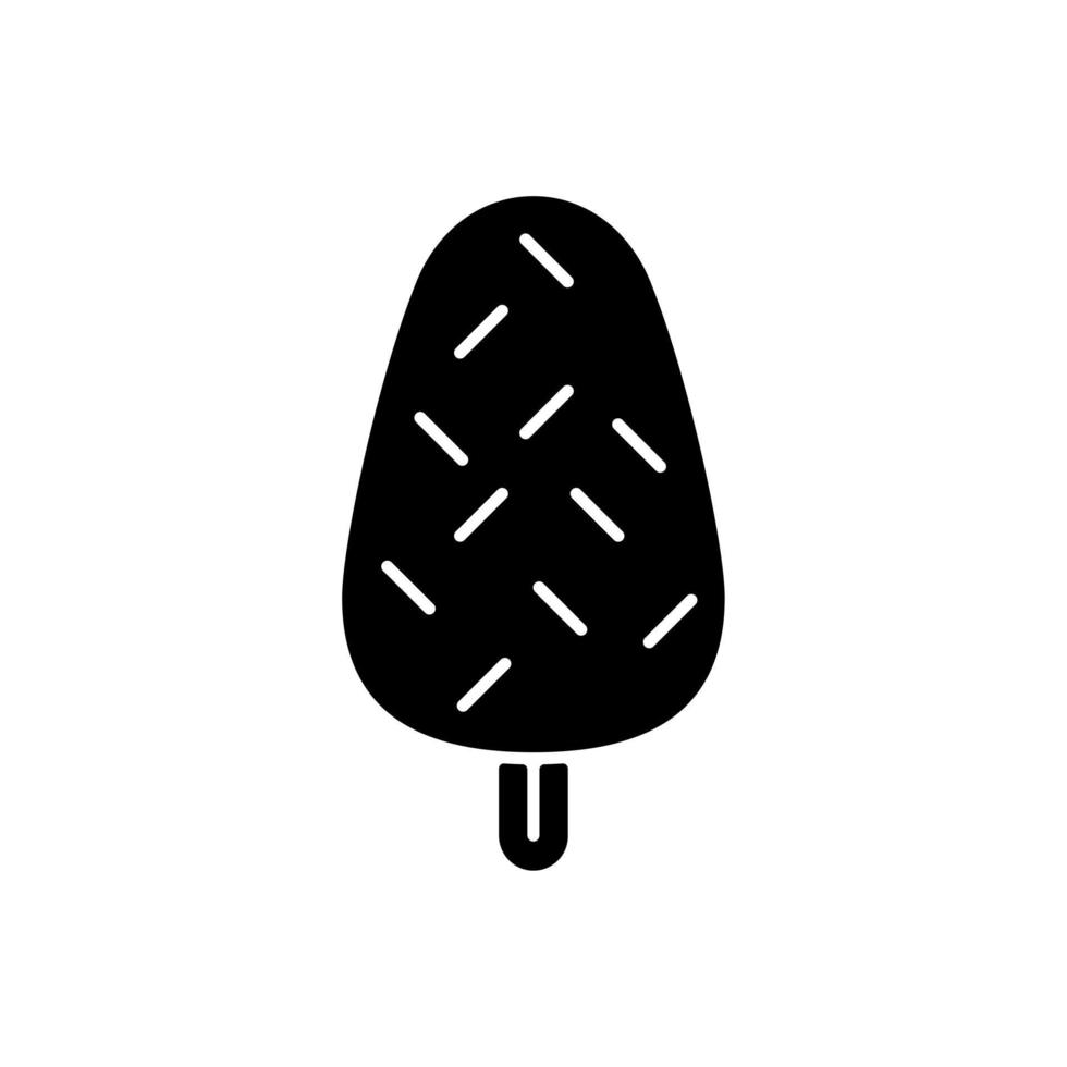 vanille-ijs met hagelslag zwarte glyph pictogram vector