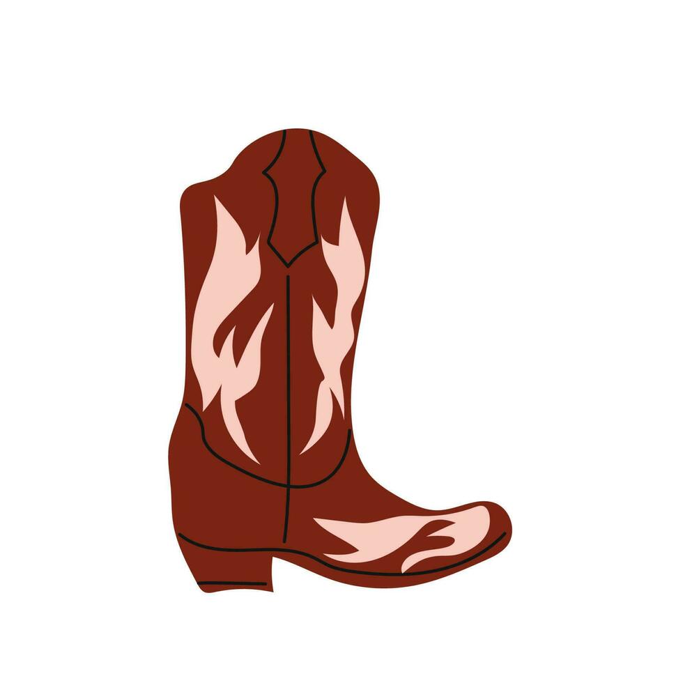 cowboy bagageruimte met ornament. wild west thema. hand- getrokken gekleurde modieus vector geïsoleerd illustratie