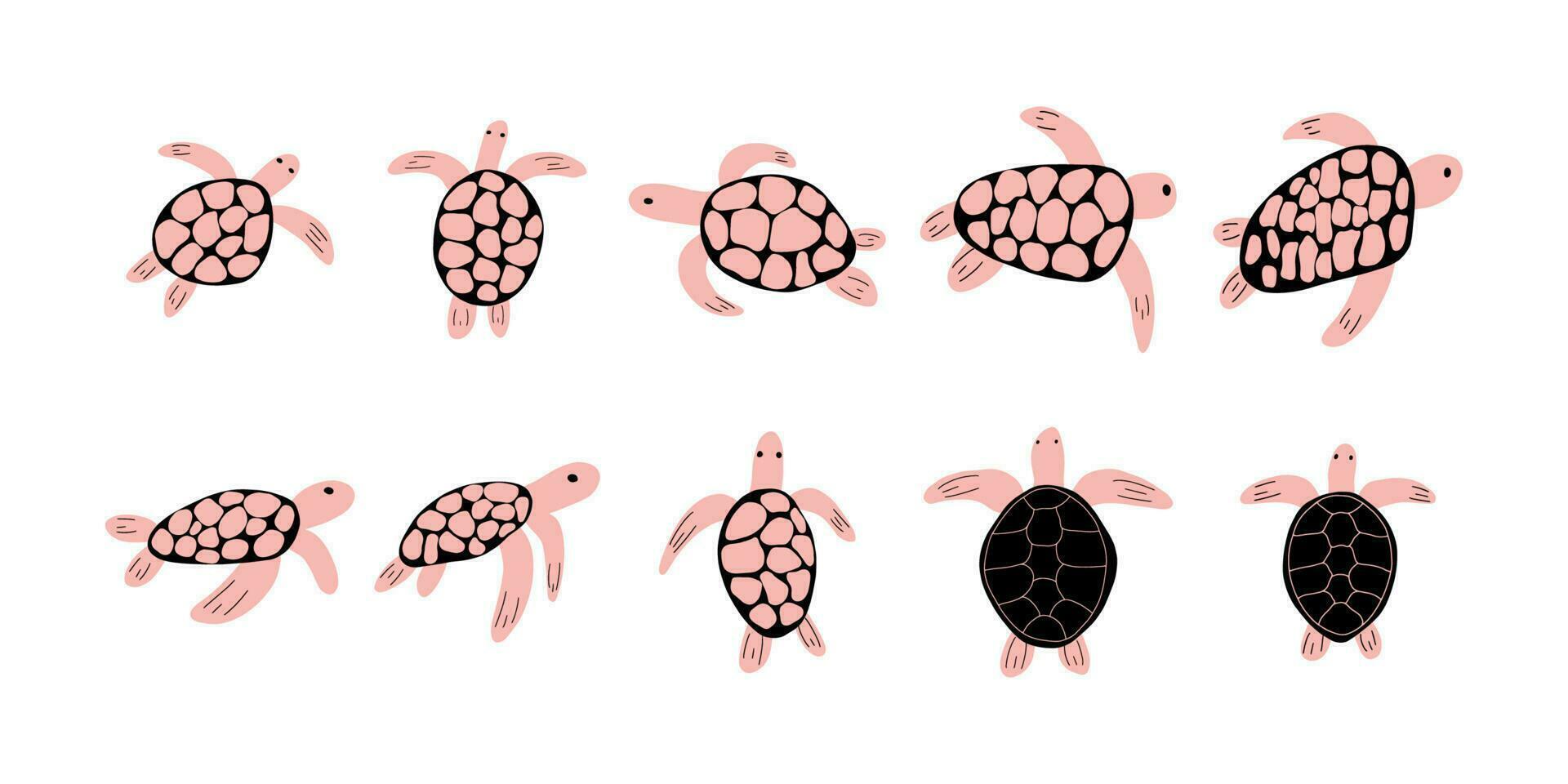 schildpad karakter zee dier Aan diep achtergrond. wild leven illustratie. ondergoed wereld. vector illustratie.
