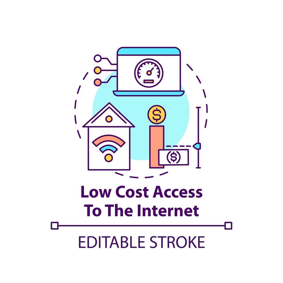 goedkope toegang tot internet concept pictogram vector