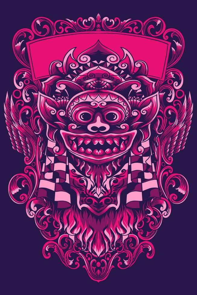 balinees barong masker vector beeld kunst