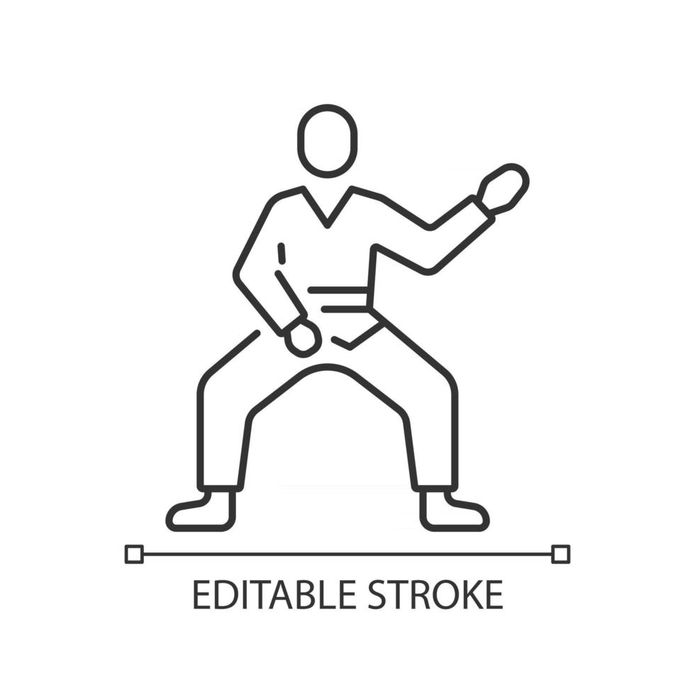 taekwondo lineaire pictogram vector