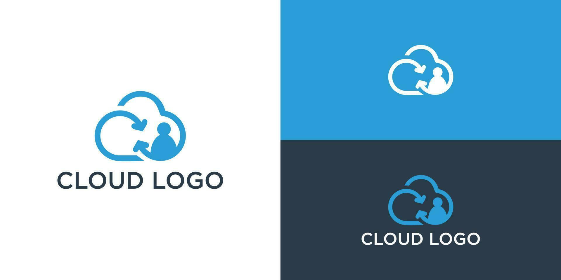 vector logo combinatie van een wolk en mensen