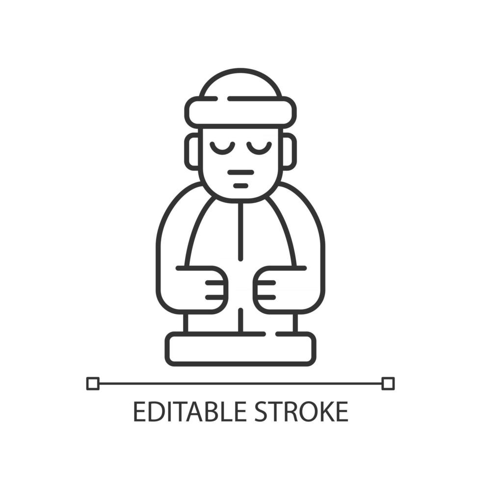 jeju eiland standbeelden lineaire pictogram vector