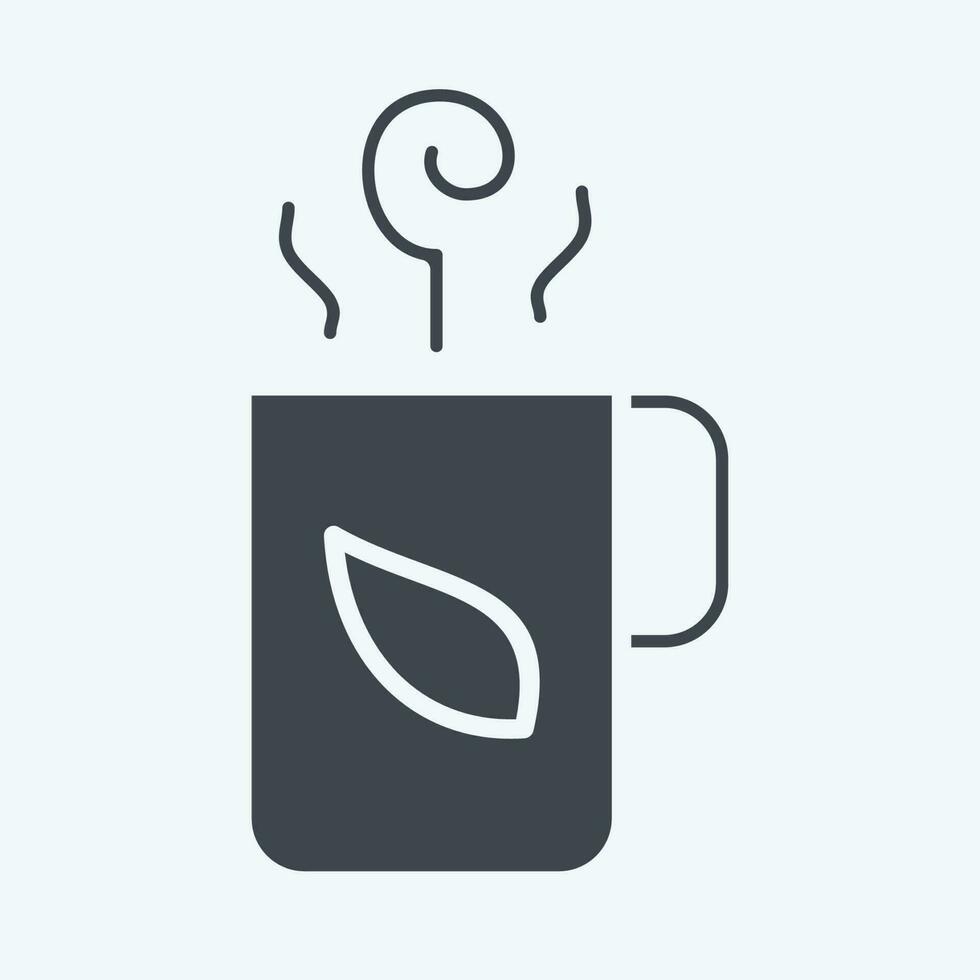 icoon heet thee. verwant naar thee symbool. glyph stijl. gemakkelijk ontwerp bewerkbaar. gemakkelijk illustratie. groen thee vector