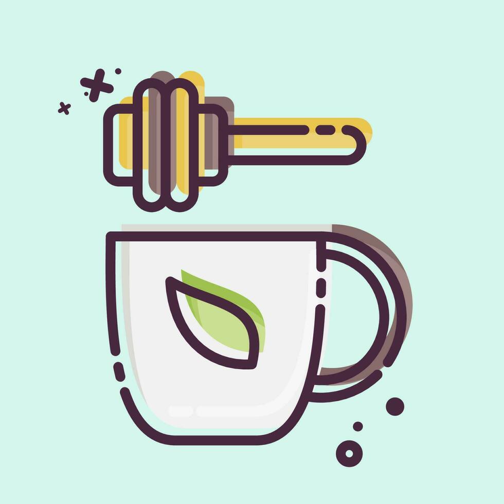 icoon honing thee. verwant naar thee symbool. mbe stijl. gemakkelijk ontwerp bewerkbaar. gemakkelijk illustratie. groen thee vector
