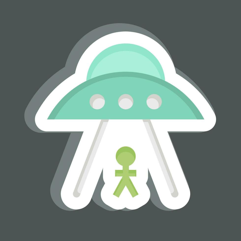 sticker ufo. verwant naar ruimte symbool. gemakkelijk ontwerp bewerkbaar. gemakkelijk illustratie vector