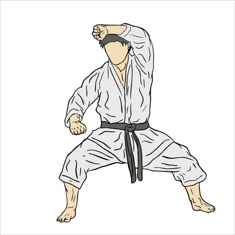 illustratie van karate figuur vector