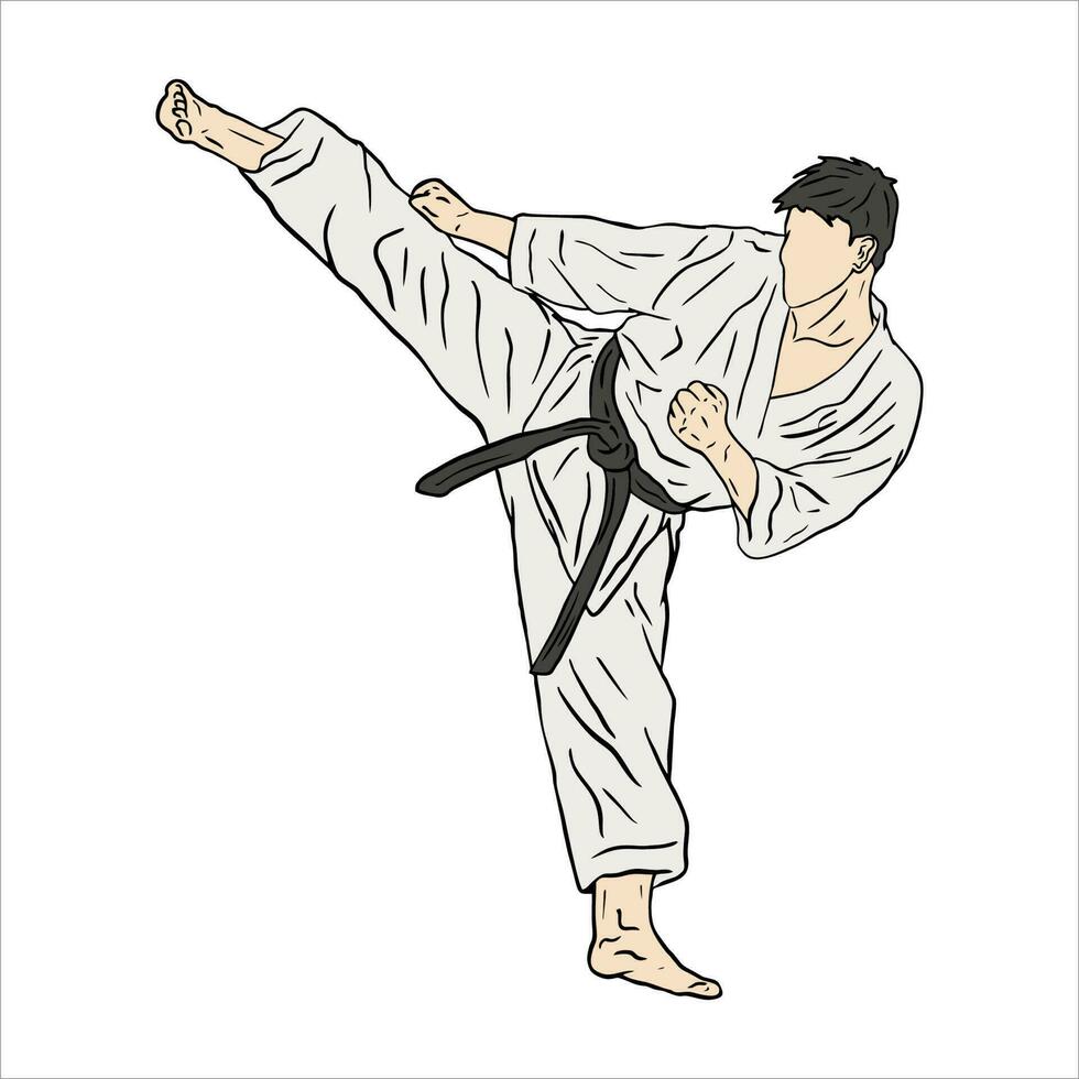 illustratie van karate figuur vector