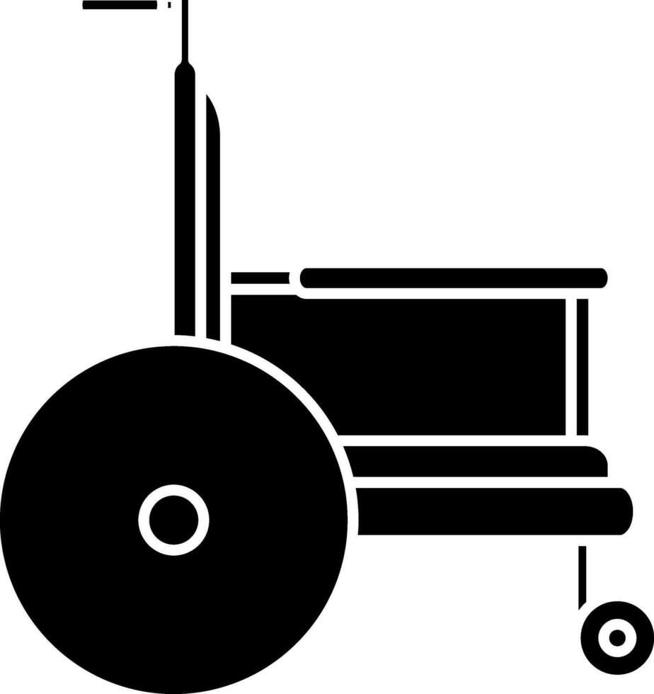 illustratie van rolstoel icoon in zwart en wit kleur. vector