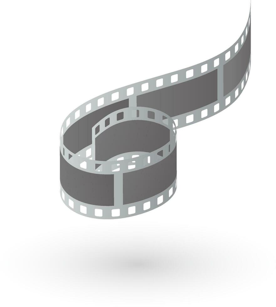 3d illustratie van film strip Aan geel achtergrond. vector