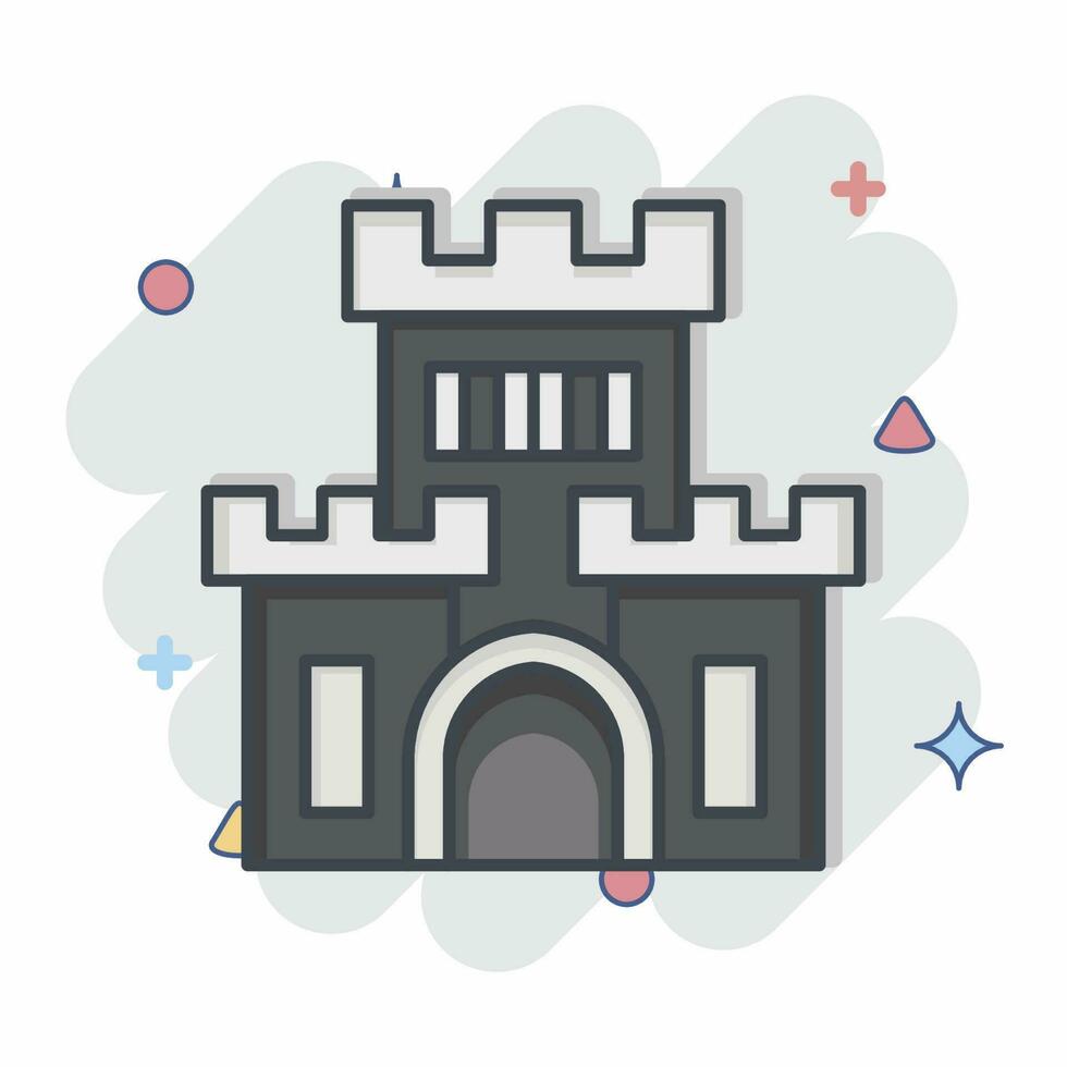 icoon kasteel. verwant naar amusement park symbool. grappig stijl. gemakkelijk ontwerp bewerkbaar. gemakkelijk illustratie vector