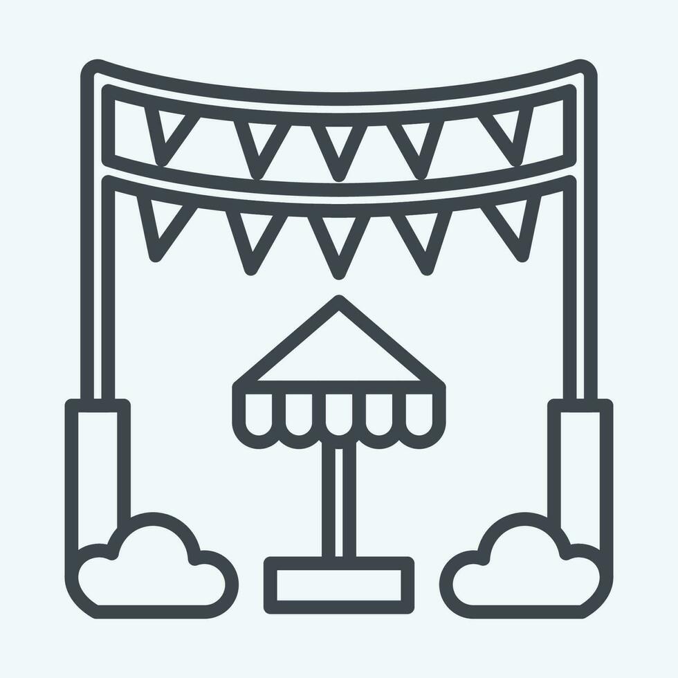 icoon decoratie. verwant naar amusement park symbool. lijn stijl. gemakkelijk ontwerp bewerkbaar. gemakkelijk illustratie vector