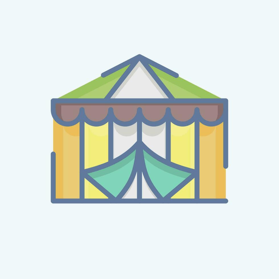 icoon circus. verwant naar amusement park symbool. tekening stijl. gemakkelijk ontwerp bewerkbaar. gemakkelijk illustratie vector