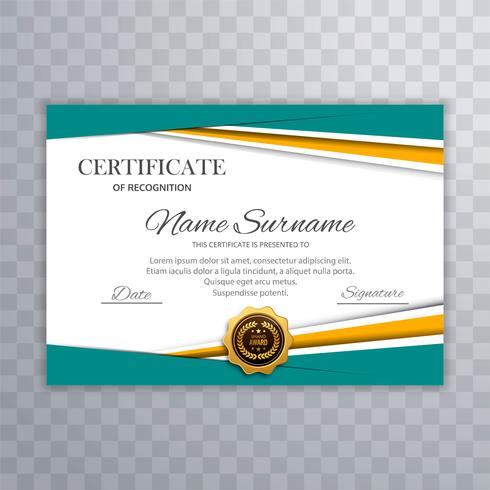 Certificaat diploma kleurrijke sjabloon ontwerp illustratie vector