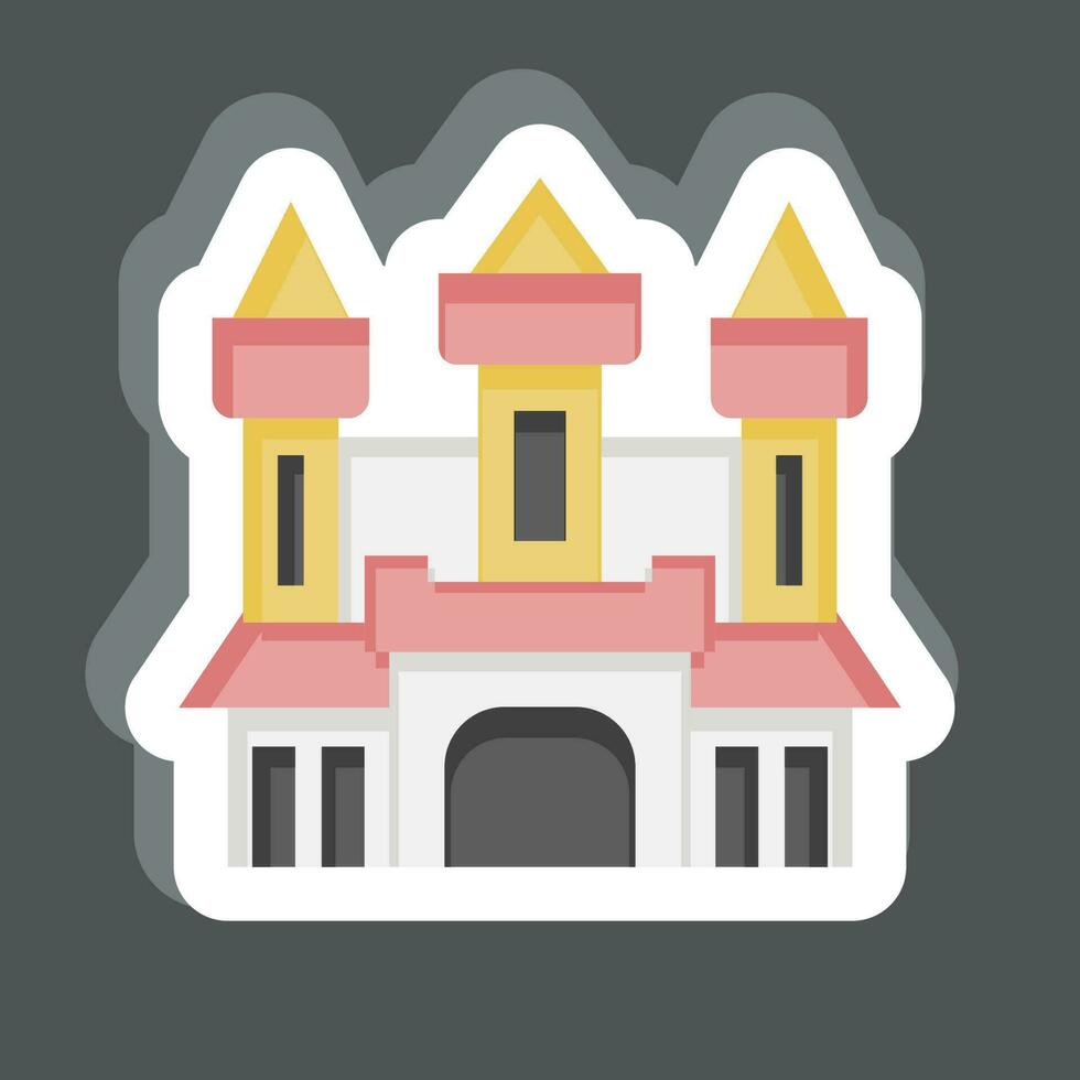 sticker kasteel. verwant naar halloween symbool. gemakkelijk ontwerp bewerkbaar. gemakkelijk illustratie vector