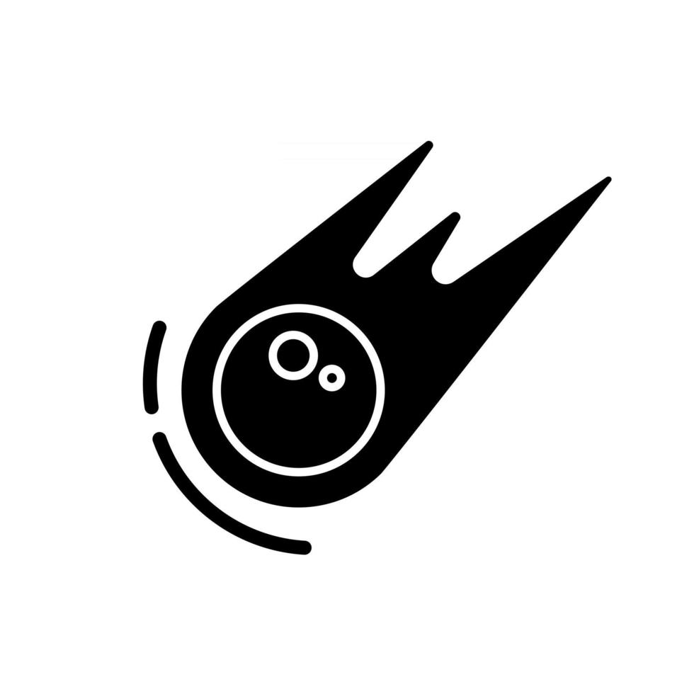 komeet zwarte glyph pictogram vector