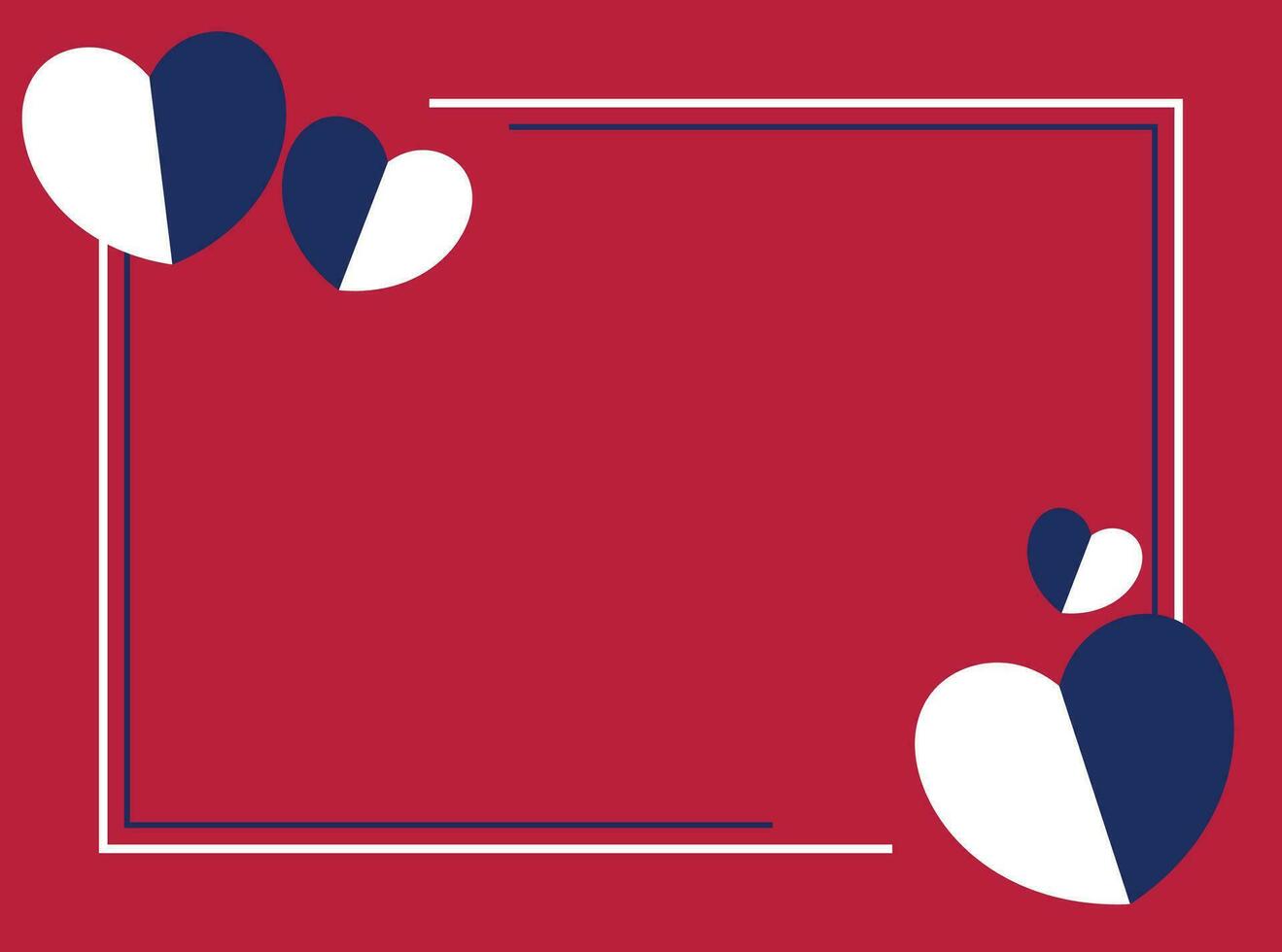 Amerikaans nationaal vakantie achtergrond in blauw, wit, rood kleuren met hart icoon. ontwerp voor banier, groet kaart, uitnodiging, sociaal media, web. vector
