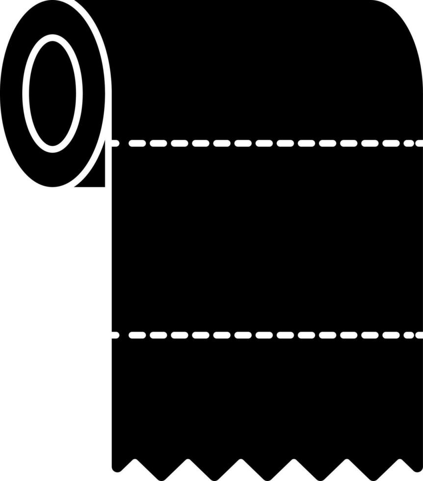 zakdoek papier rollen icoon in zwart en wit vector