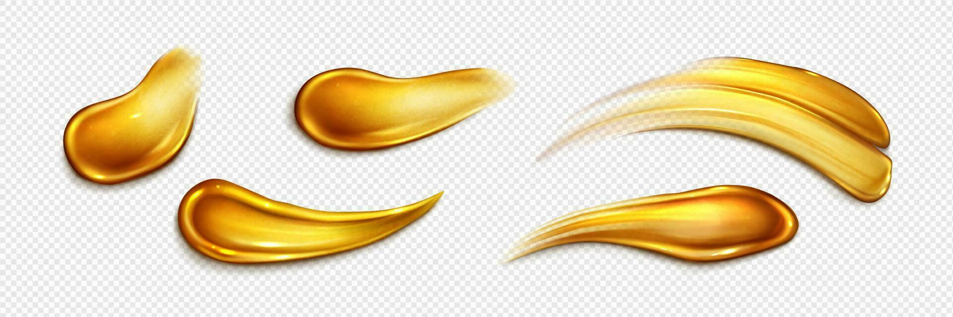 borstel beroertes van goud verf, uitstrijkjes van gouden gel vector