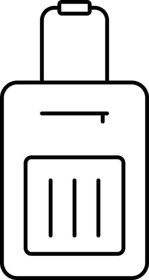 geïsoleerd bagage trolley zak icoon in zwart en wit vector