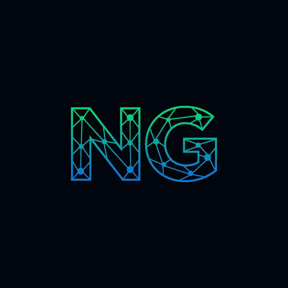 abstract brief ng logo ontwerp met lijn punt verbinding voor technologie en digitaal bedrijf bedrijf. vector