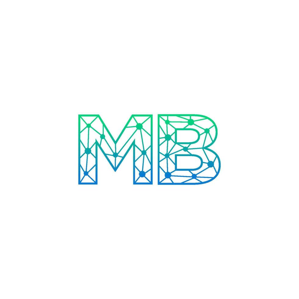 abstract brief mb logo ontwerp met lijn punt verbinding voor technologie en digitaal bedrijf bedrijf. vector