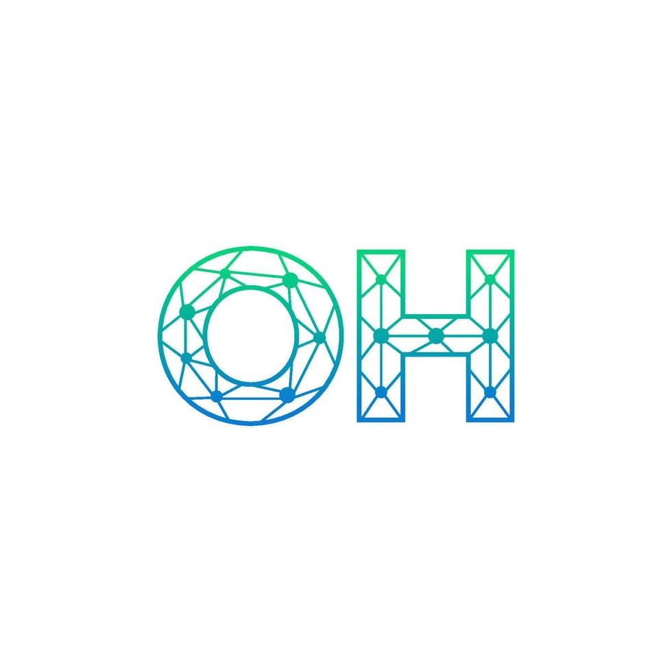 abstract brief Oh logo ontwerp met lijn punt verbinding voor technologie en digitaal bedrijf bedrijf. vector