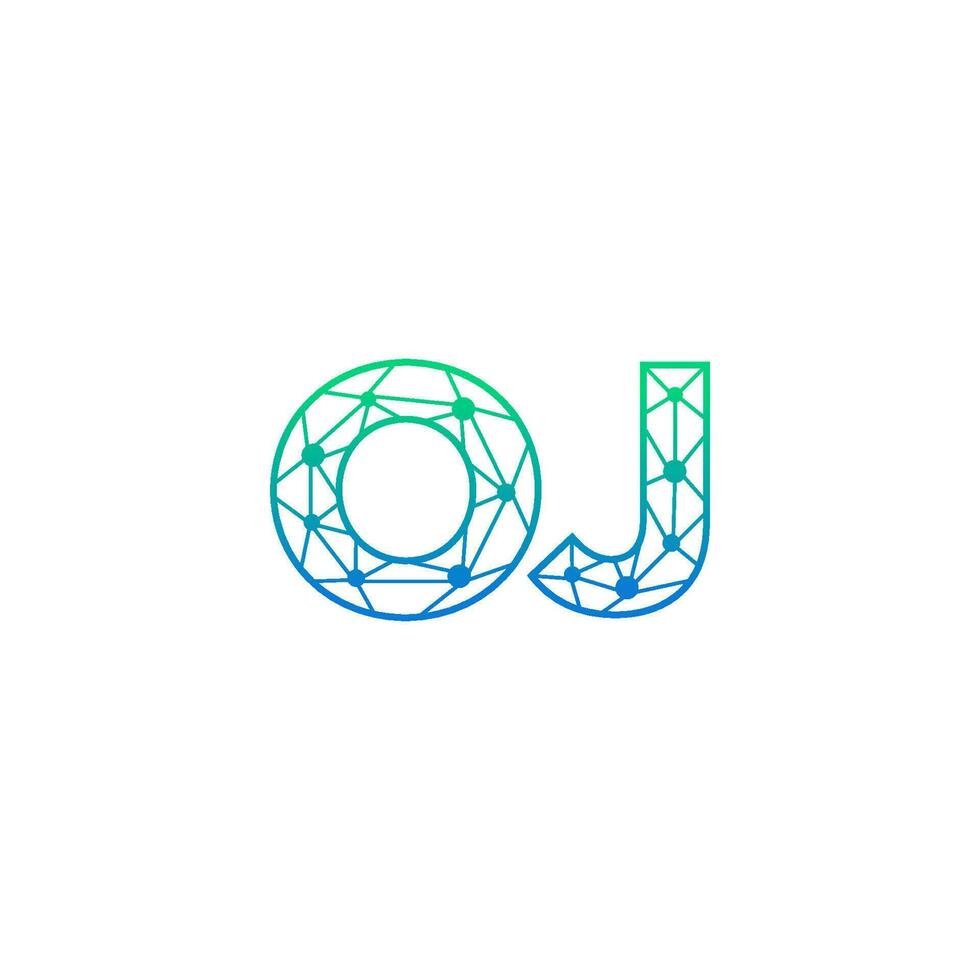 abstract brief oj logo ontwerp met lijn punt verbinding voor technologie en digitaal bedrijf bedrijf. vector