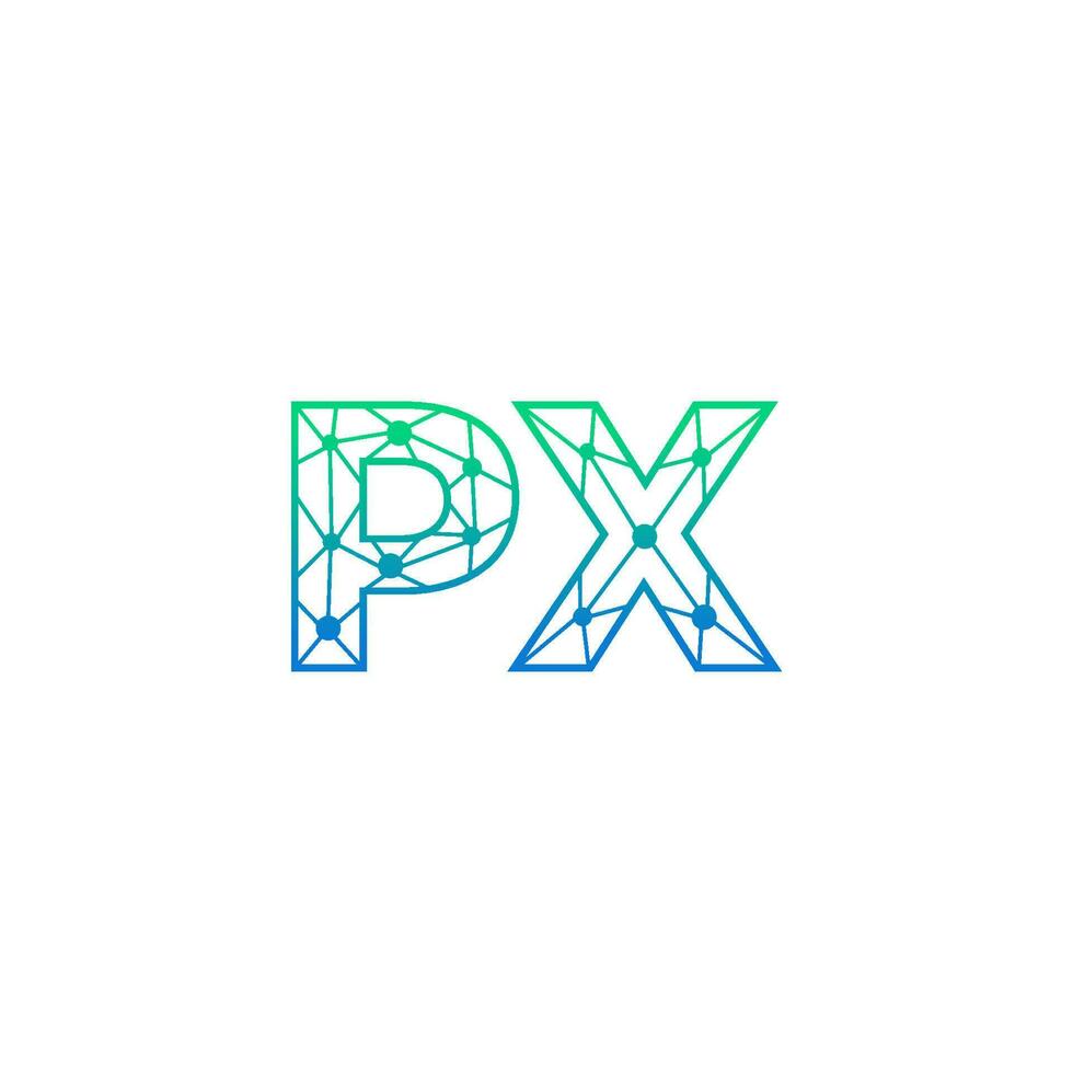 abstract brief px logo ontwerp met lijn punt verbinding voor technologie en digitaal bedrijf bedrijf. vector