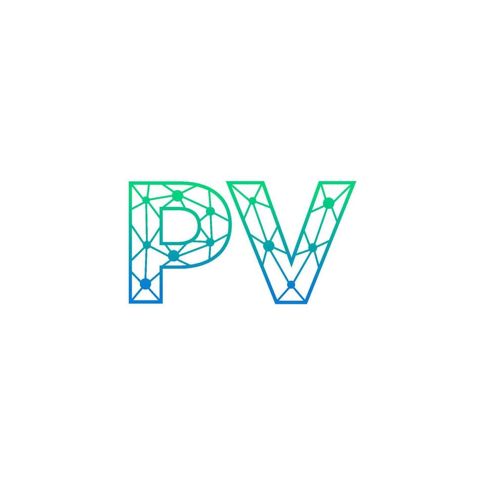 abstract brief pv logo ontwerp met lijn punt verbinding voor technologie en digitaal bedrijf bedrijf. vector