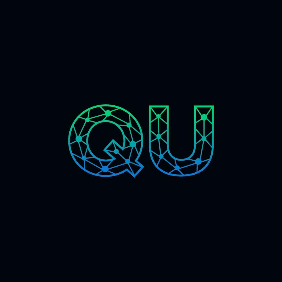 abstract brief qu logo ontwerp met lijn punt verbinding voor technologie en digitaal bedrijf bedrijf. vector