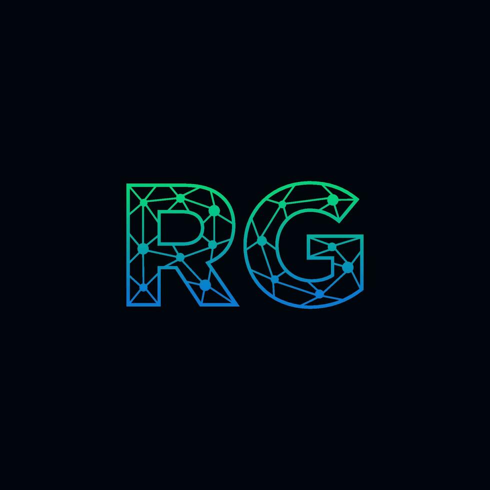 abstract brief rg logo ontwerp met lijn punt verbinding voor technologie en digitaal bedrijf bedrijf. vector