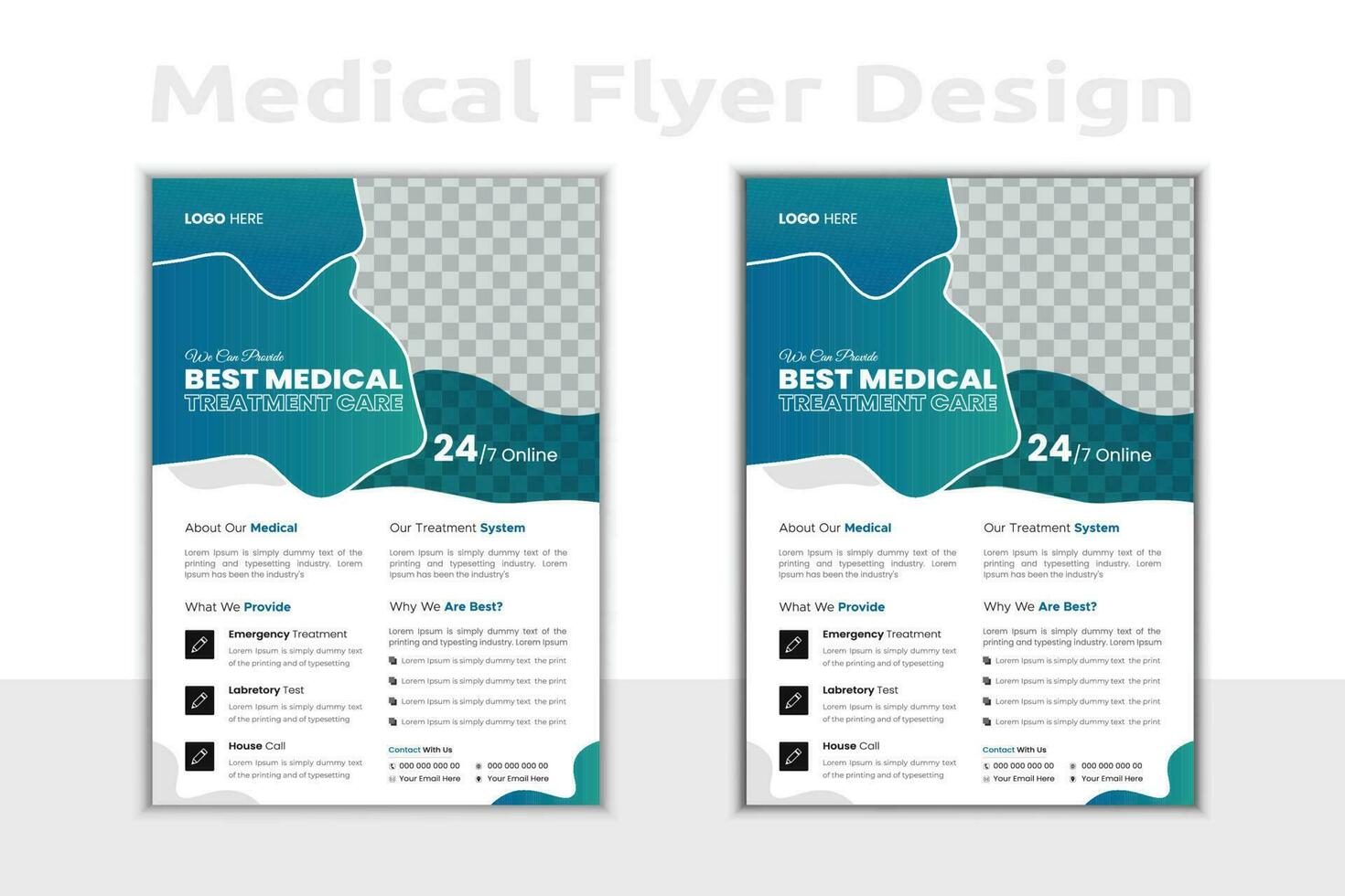 minimaal en creatief bedrijf medisch folder ontwerp. vector medisch folder lay-out sjabloon.