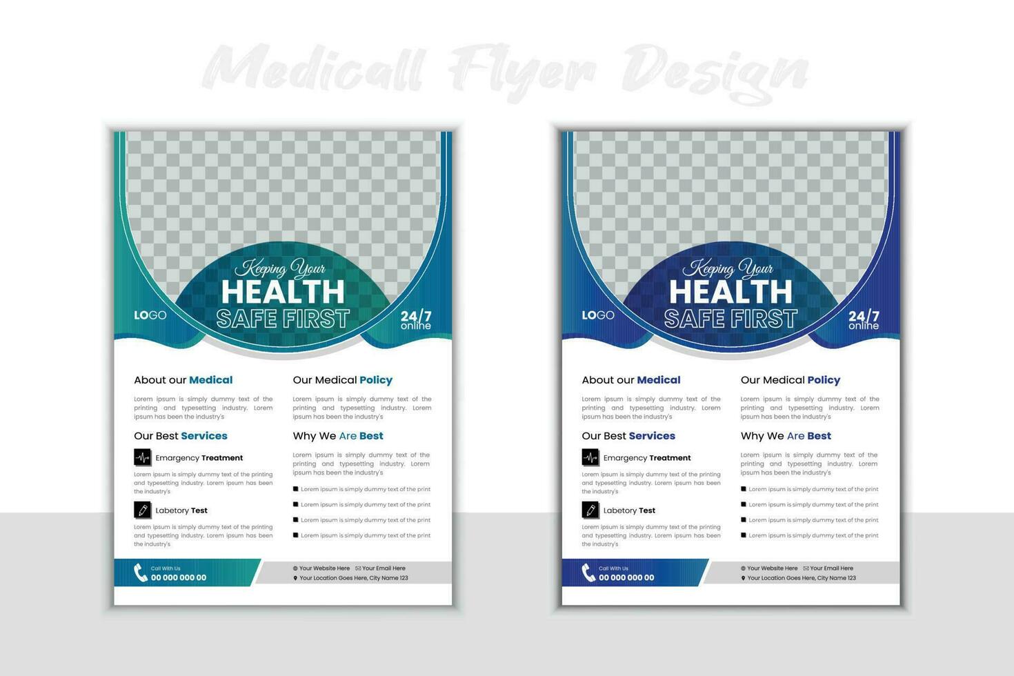 minimaal en creatief bedrijf medisch folder ontwerp. vector medisch folder lay-out sjabloon.