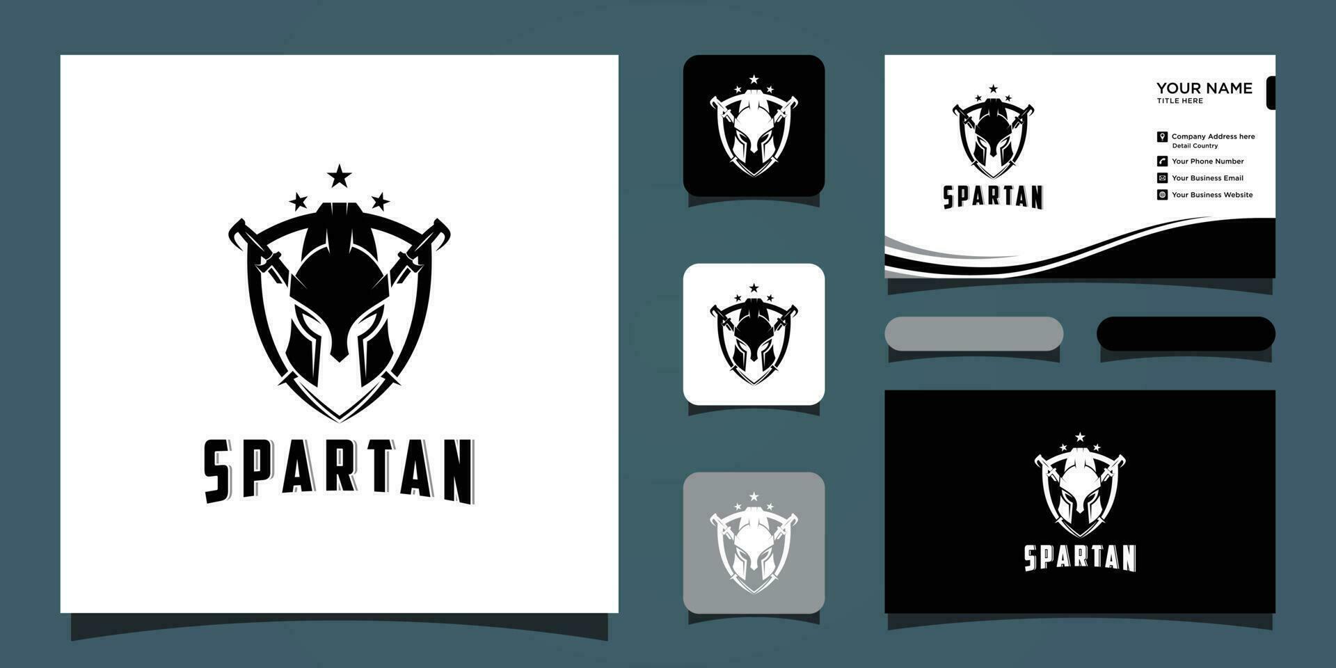 spartaans logo vector, spartaans helm, hoofd bescherming, strijder, soldaat, logo, symbool, icoon en bedrijf kaart premie vector