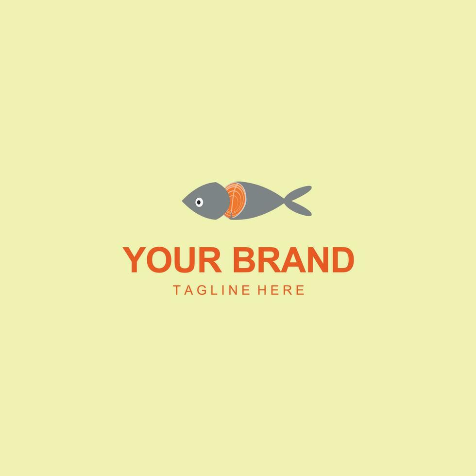 afgekapt vis logo geschikt voor uw restaurant vector