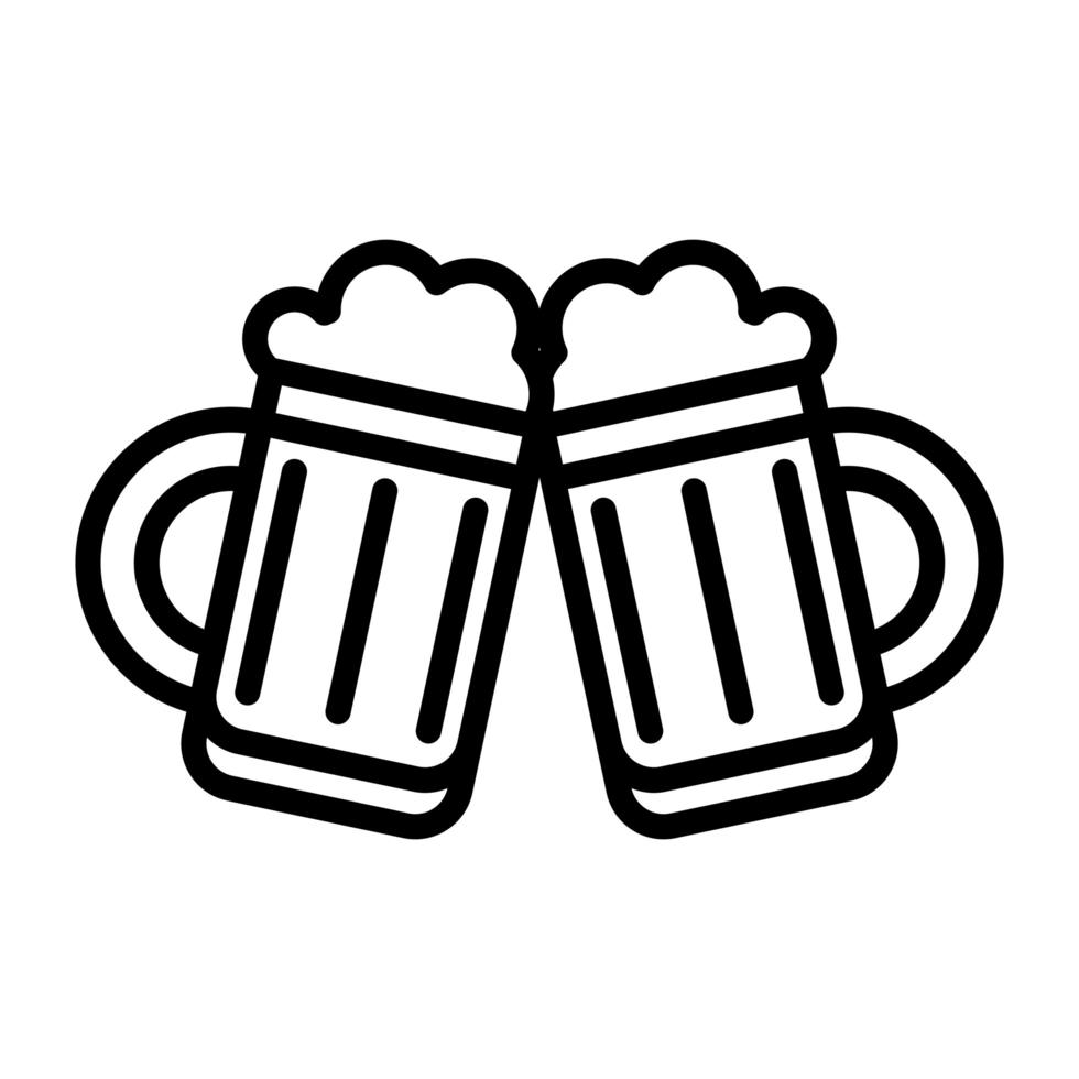 houten bierpotten drinken internationale daglijnstijl vector