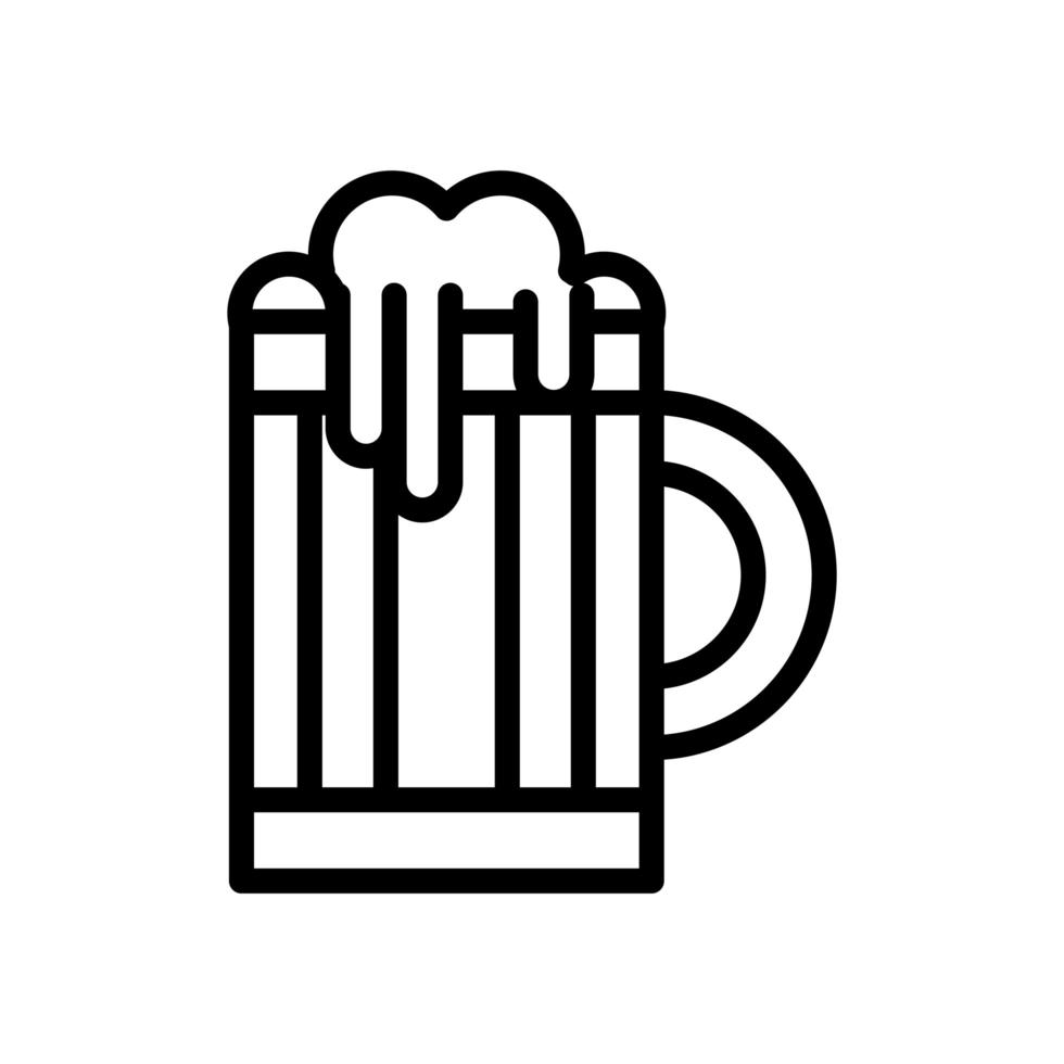 bier houten pot drink internationale dag lijnstijl vector