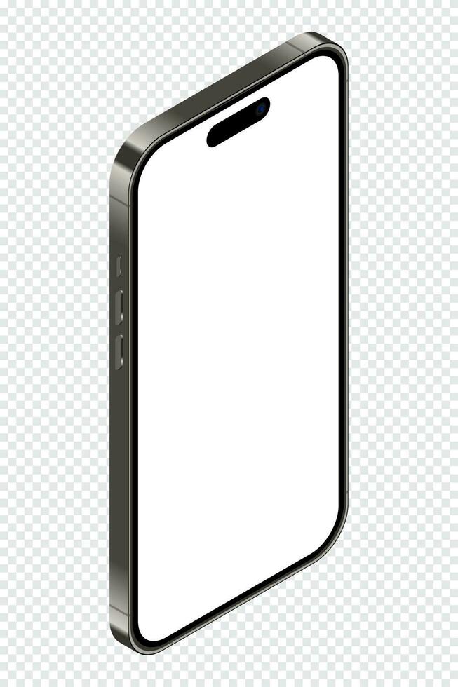 realistisch smartphone model. isometrische smartphone. 3d mobiel telefoon met blanco scherm. vector illustratie