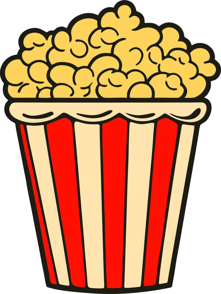 tekenfilm popcorn clip art, knal maïs ontwerp vector