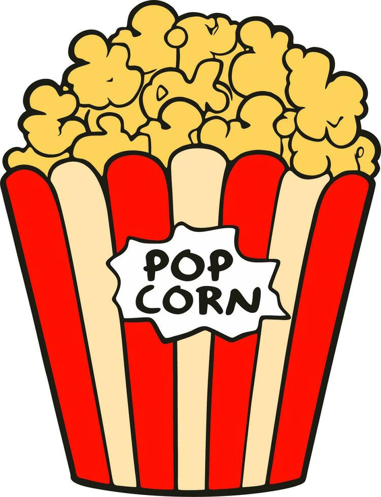 tekenfilm popcorn clip art, knal maïs ontwerp vector